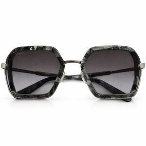 Salvatore Ferragamo Oversized Square Sunglasses/Grey Marble Frame Made in Italy